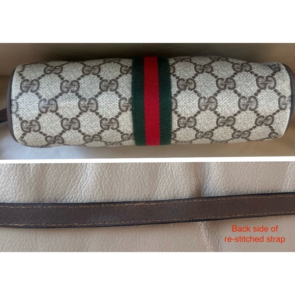 Authentic Vintage Gucci Ophidia Web Brown Monogram Canvas Leather Crossbody Bag - Picture 4 of 11